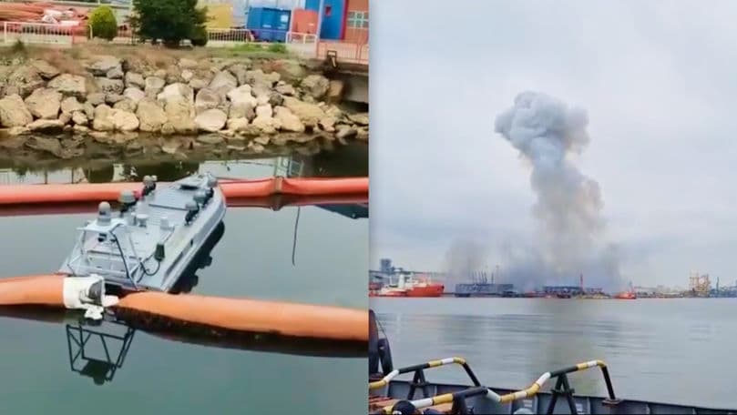 O dronă marină de peste șapte metri s-a autodetonat la Constanța