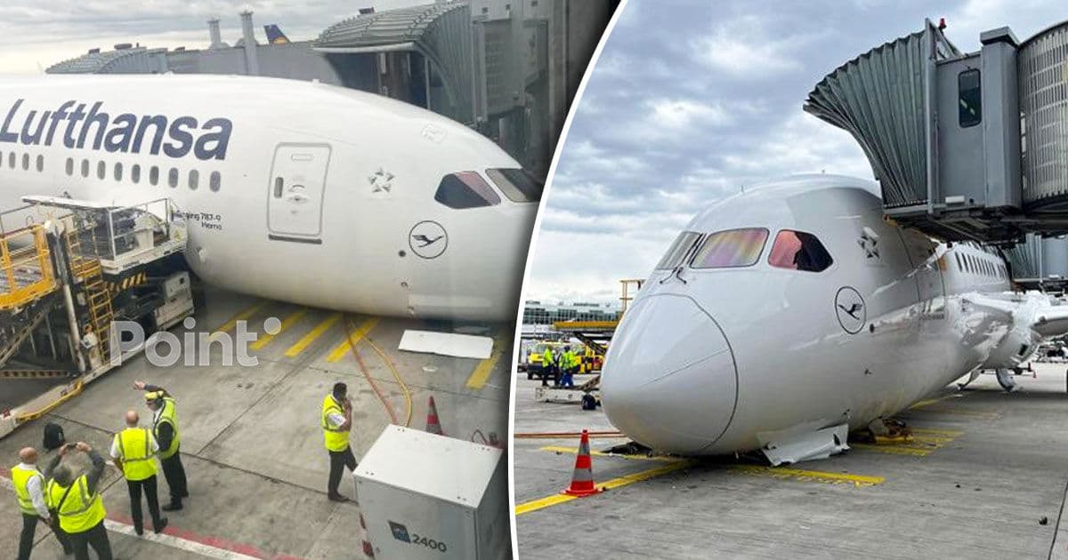 Incident la Frankfurt: un avion a căzut pe nas, mai mulți răniți