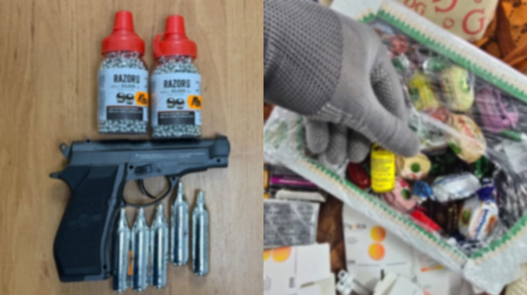 Două pistoale pneumatice și muniție descoperite la frontiera moldoveană