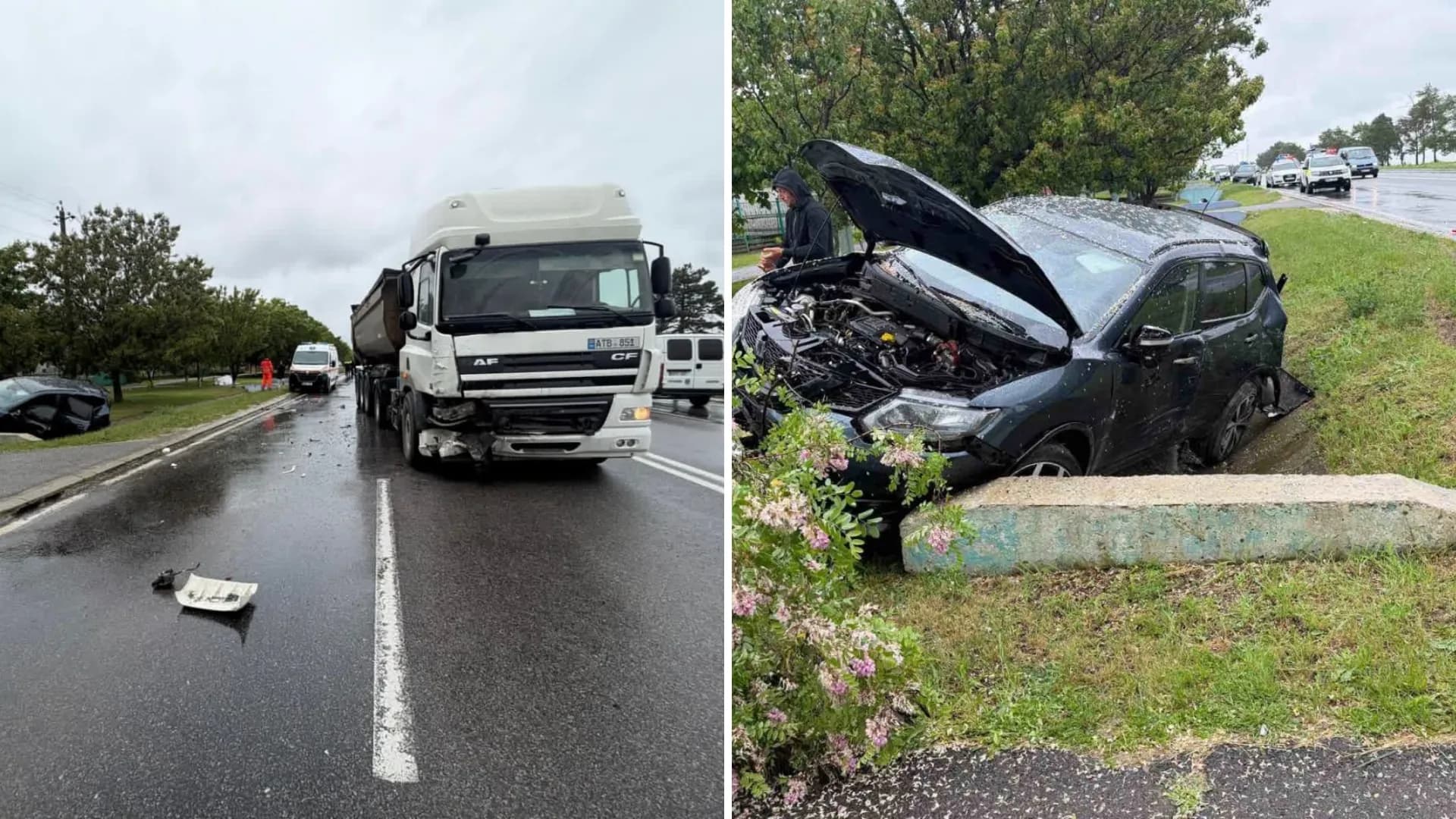 Accident în lanț la Sîngerei: Trei persoane au ajuns la spital