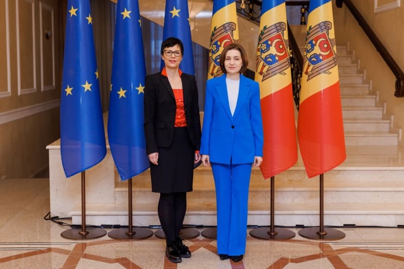 Conferință de presă cu Maia Sandu și comisarul european Marta Kos